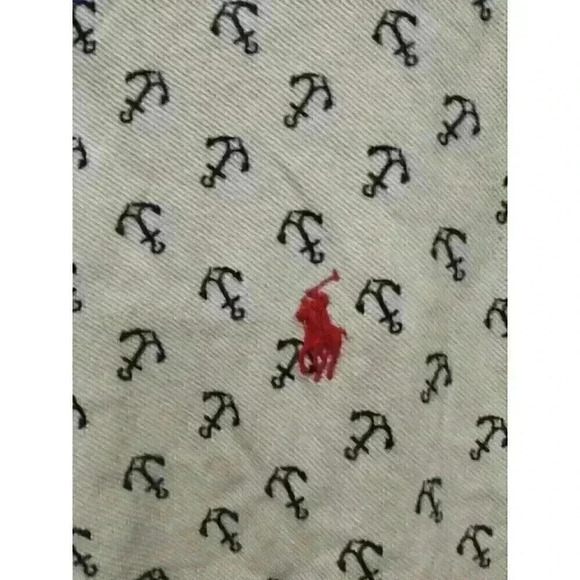Polo Ralph Lauren Mens XLARGE white all over anchor print EUC - Picture 3 of 5